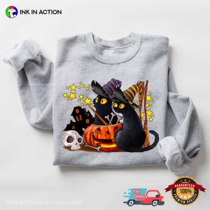 Witch Black Cats Halloween, Gift for Cat Lovers T shirt 2