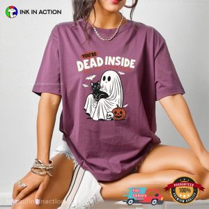 You're Dead Inside But Still Love Cats Funny Halloween Comfort Colors T shirt 3