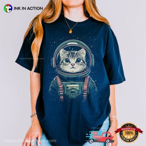 astronaut Cat Space Retro Comfort Colors T shirt 2