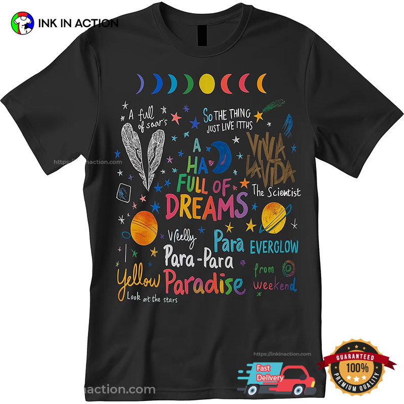 Coldplay Concerts 2025 A Head Full Of Dreams Graphic Tee Coldplay Concerts 2025 A Head Full Of Dreams Graphic Tee