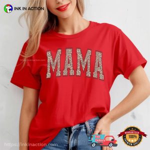 Gift For Mother, Mama Leopard Pattern Comfort Colors Tee