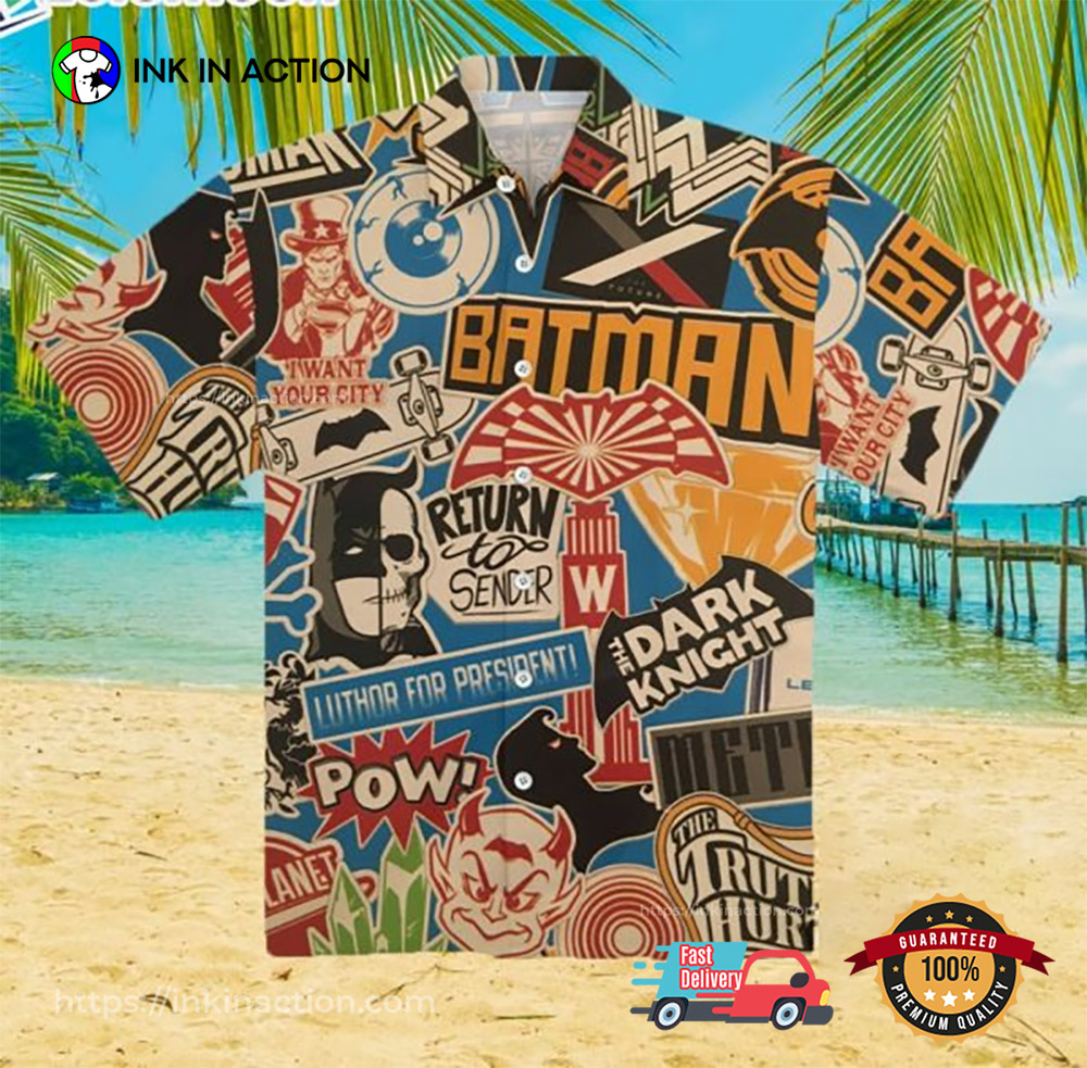 Batman Label Aloha Summer Hawaiian Shirt Batman Label Aloha Summer Hawaiian Shirt