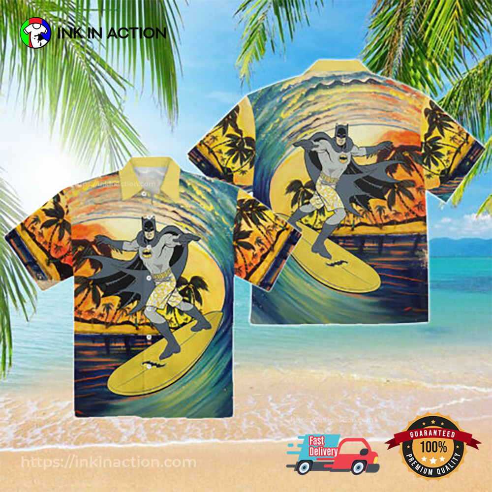 Batman Surfing Hawaiian Shirt Batman Surfing Hawaiian Shirt