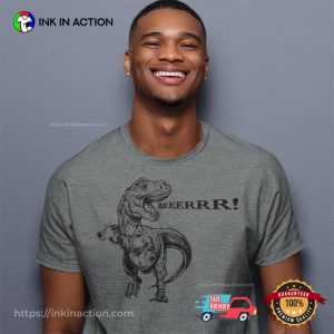 Beer Drinking Dinosaur Funny T-Rex T-Shirt