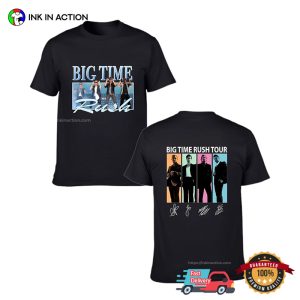 Big Time Rush BTR Tour 2025 2 sided Signatures T shirt 2