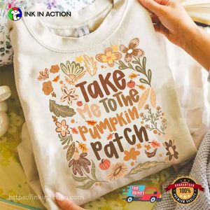Boho Floral Take Me To The Pumpkin Patch Autumn Pumpkin T-shirt