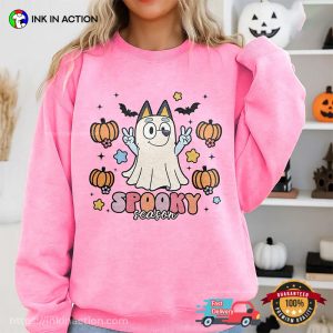 Cartoon Bluey Ghost Spooky Season Comfort Colors T-shirt