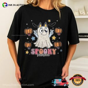 Cartoon Bluey Ghost Spooky Season Comfort Colors T-shirt