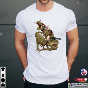 Cats Riding T-rex Heavy Weapons T-shirt