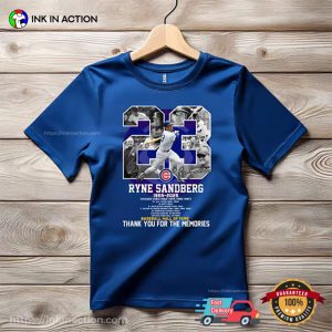 Chicago Cubs Legend Ryne Sandberg Forever 23 Memorial T-shirt