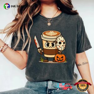 Coffee Cup Killer Funny Halloween Cappuccino Comfort Colors Tee