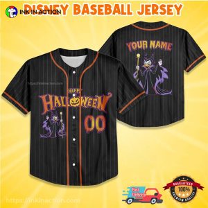Custom Disney Daisy Duck Maleficent Halloween Party Baseball Jersey