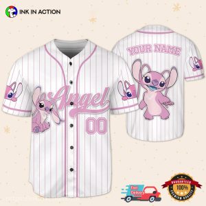 Custom Disney Lilo and Stitch Angel Baseball Jersey