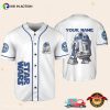 Custom Disney Star Wars Astromech Droid R2-D2 White Baseball Jersey