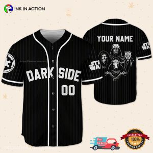 Custom Disney Star Wars Dark Side Black Baseball Jersey