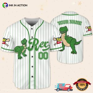Custom Disney Toy Story Rex Baseball Jersey