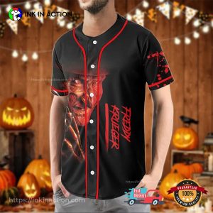 Custom Freddy Krueger Halloween Movie Baseball Jersey