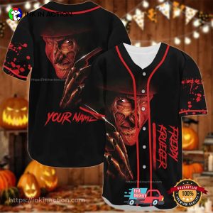 Custom Freddy Krueger Halloween Movie Baseball Jersey 3