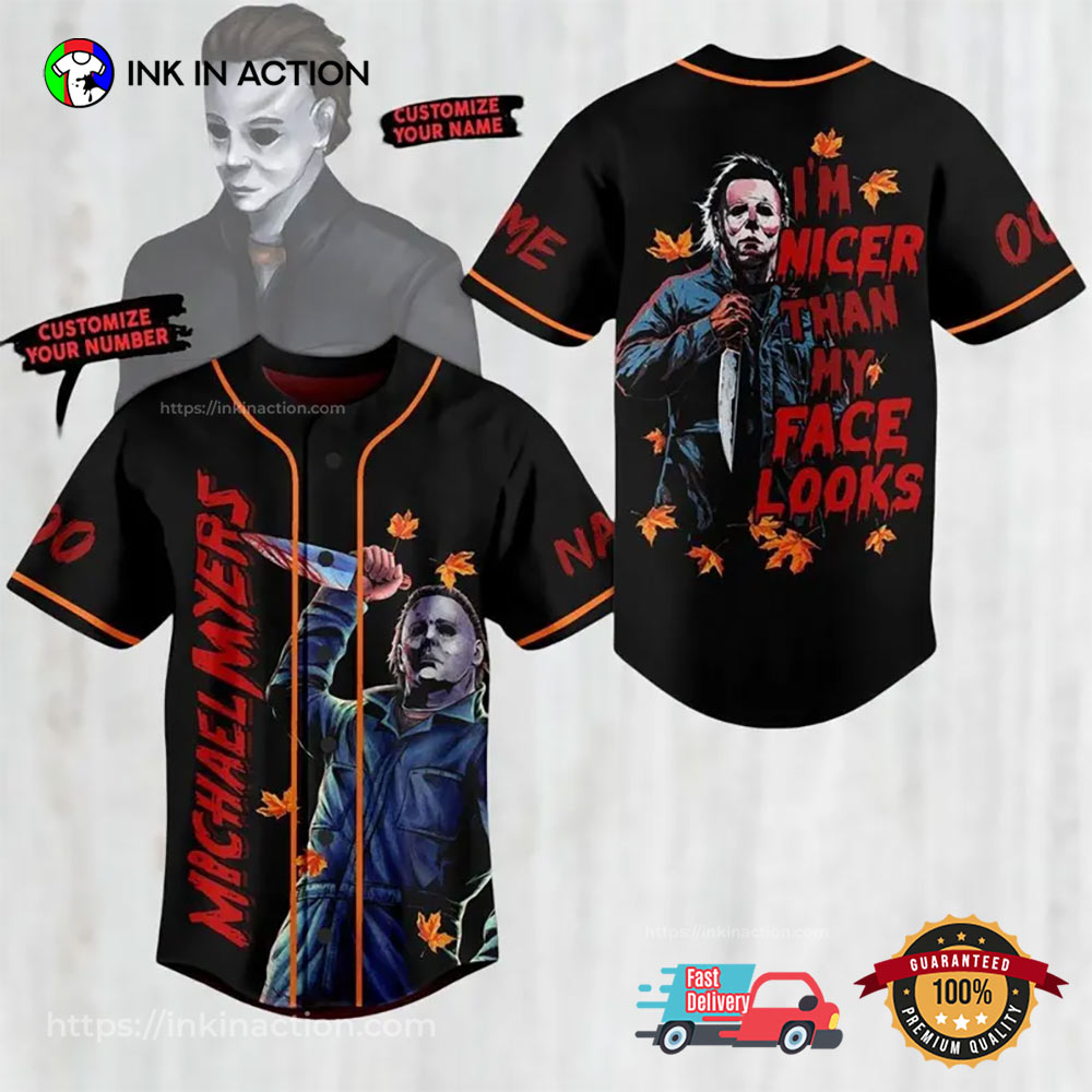 Custom Michael Myers Spooky Season Baseball Jersey Custom Michael Myers Spooky Season Baseball Jersey