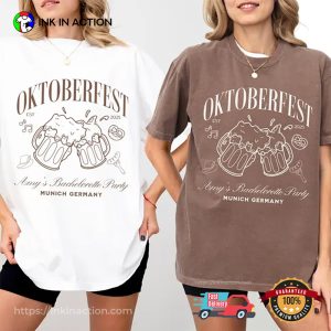 Custom Oktoberfest Bachelorette Party Beer Festival Comfort Colors Tee 3