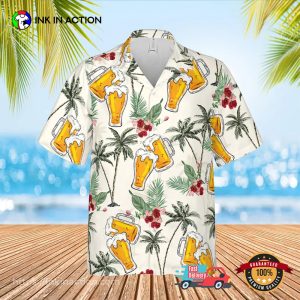 Drinking Beer Summer Beach Tropical Beer Hawaiian Shirt