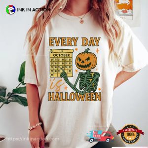 Every Day Is Halloween Pumpkin Skeleton Comfort Colors Tee