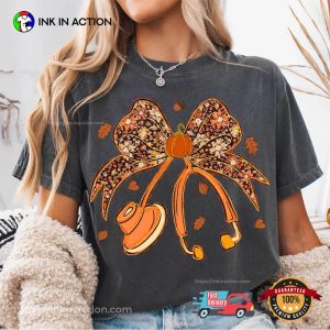 Fall Nurse Floral Pumpkin Fall T-shirt