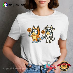 Fox And Cow Halloween Bluey Costumes T shirt 3