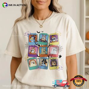 Halloween Bluey And Friends Retro Comfort Colors Tee