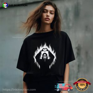 Halloween Ghostface Heart Handsign T shirt 1