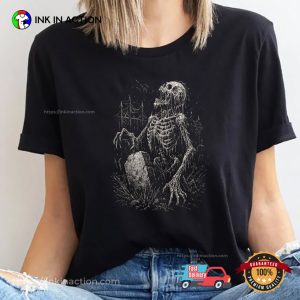 Horror Grave Skeleton Undead Dark Art T shirt 1
