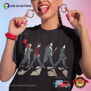 Horror Movie Characters Abbey Road T-shirt Horror Movie Characters Abbey Road T-shirt