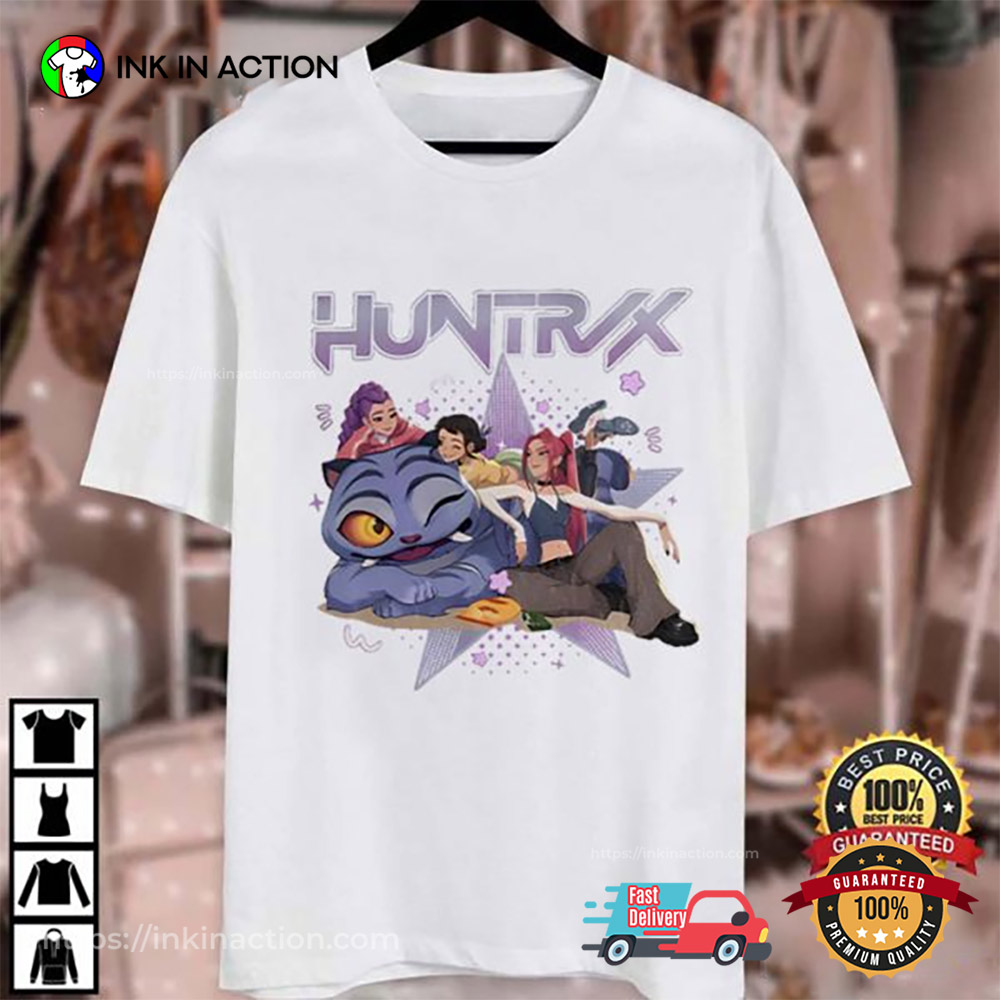 Huntrix Kpop Demon Hunters Mira Rumi Zoey Derpy Tiger T-Shirt Huntrix Kpop Demon Hunters Mira Rumi Zoey Derpy Tiger T-Shirt
