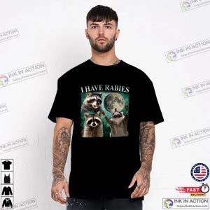 I Have Rabies Humor Raccoon And Moon T-shirt