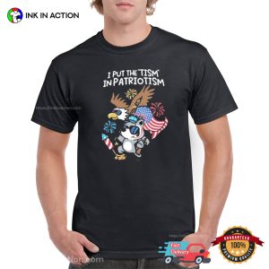 I Put The Tism In Patriotism Funny Patriot Raccoon Meme T shirt 3