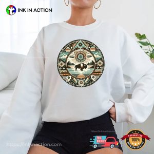 Indigenous Art buffalo And Sun native american shirt 2