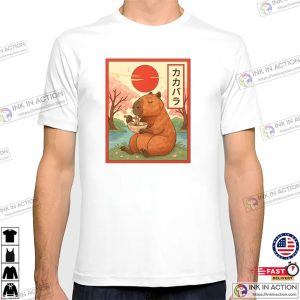 Japanese Kawaii Capybara Ramen Anime Graphic T shirt 3