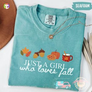 Just a Girl Who Loves Fall Comfort Colors Shirt 4