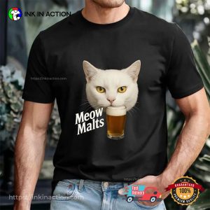 Meow Malts Funny Cat Beer T-Shirt