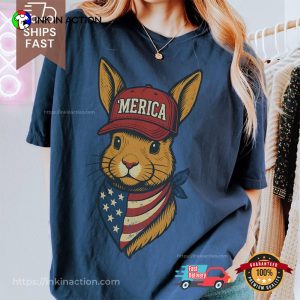 Merica Patriotic Bunny Comfort Colors Shirt