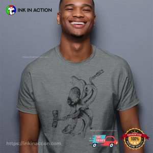 Octopus Drinking Beer Funny Alcohol T shirt 3