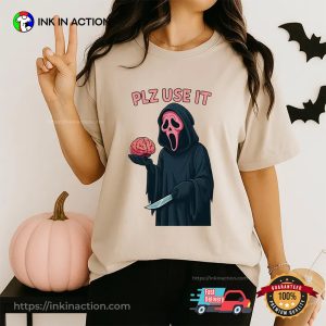 PLZ USE IT Funny Spooky Graphic T shirt 3
