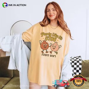 Party Like It's 5786 rosh hashanah greeting Comfort Colors T shirt 3