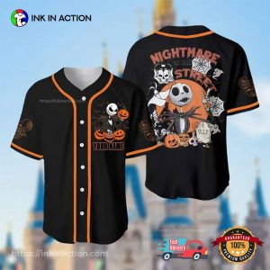 Personalized Jack Skellington Nightmare On Main Street Halloween Baseball Jersey