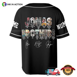 Personalized Jonas Brothers 20th Anniversary Tour Signatures Baseball Jersey