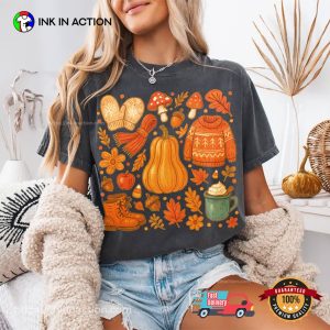 Retro Fall Vibes Pumpkin Autumn T-shirt