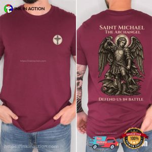 Saint Michael The Archangel Catholic Warrior Comfort Colors Tee Saint Michael The Archangel Catholic Warrior Comfort Colors Tee