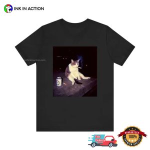 Smoking Cat Funny Cat Meme Tee 3