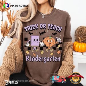Trick Or Teach Kindergarten Teacher Halloween Comfort Colors T shirt 3
