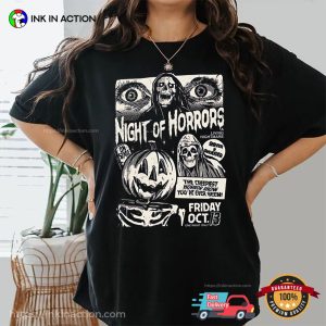 Vintage 90s Night Of Horrors Pumpkin Skeleton Comfort Colors T-shirt